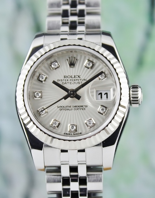 (image for) A ROLEX LADY SIZE OYSTER PERPETUAL DATEJUST - 179174 / CERT